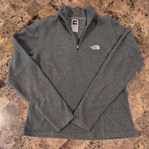 The North Face Womens Fleece 1/4 Zip Small Gray Pullover Sweater